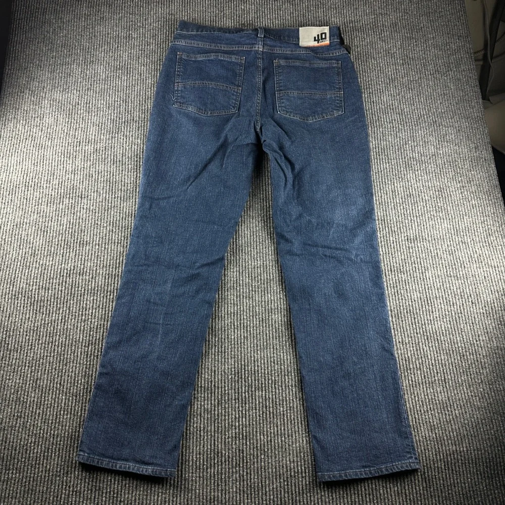 40 Grit Duluth Trading Co Mens Standard Fit Straight Leg Blue Jeans 34x32 2952